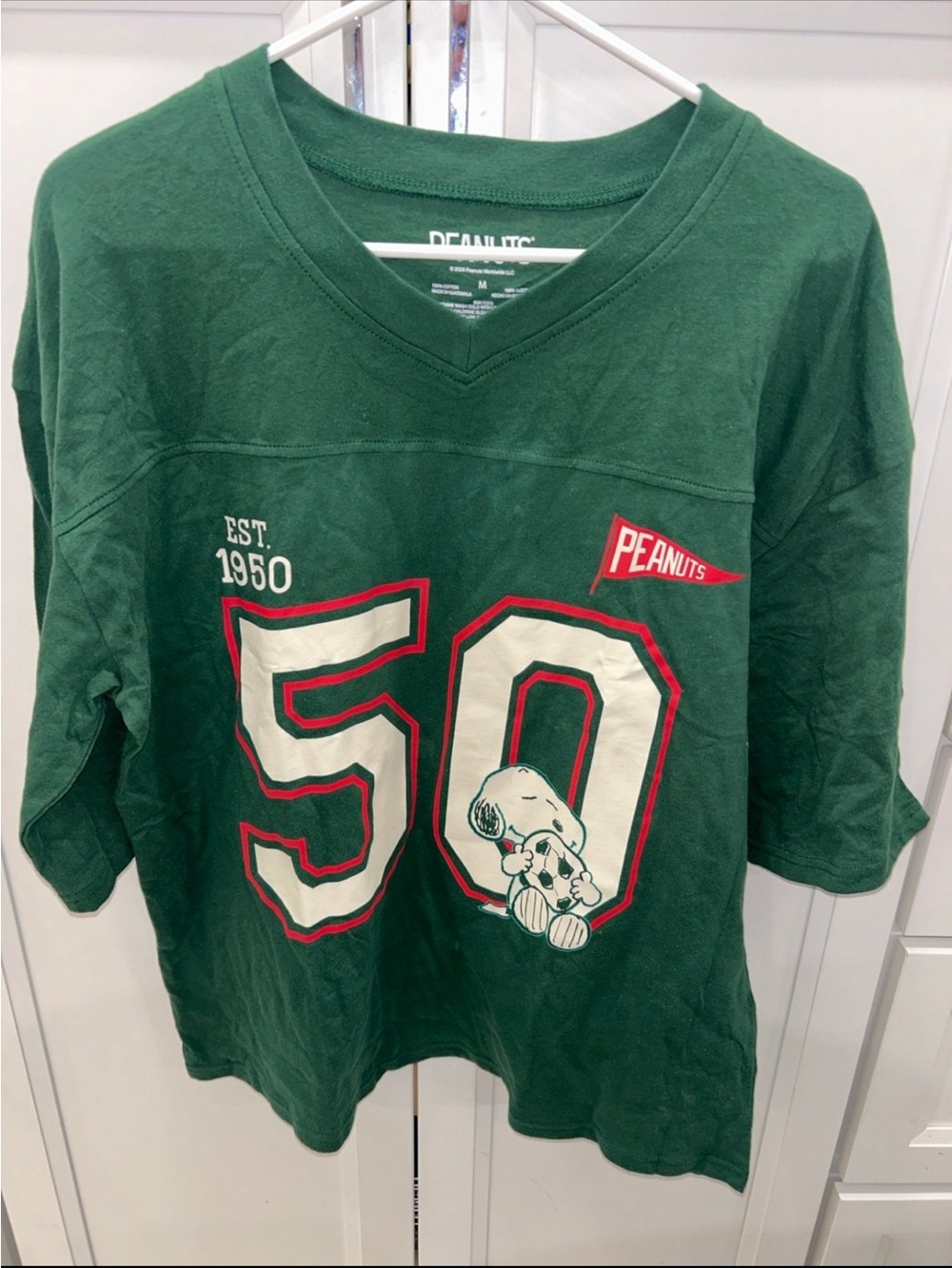 Peanuts Snoopy Mexico Soccer Jersey Size Medium Oversized Fit